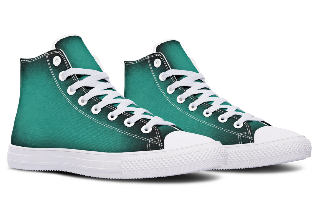 Enchanted Emerald High Tops - Classic Premium Canvas Shoes with Comfortable and Durable Soles