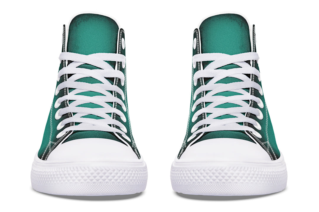 Enchanted Emerald High Tops - Classic Premium Canvas Shoes with Comfortable and Durable Soles