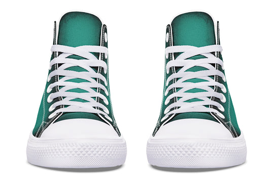 Enchanted Emerald High Tops - Classic Premium Canvas Shoes with Comfortable and Durable Soles