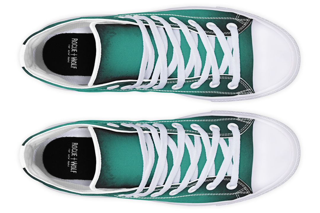 Enchanted Emerald High Tops - Classic Premium Canvas Shoes with Comfortable and Durable Soles