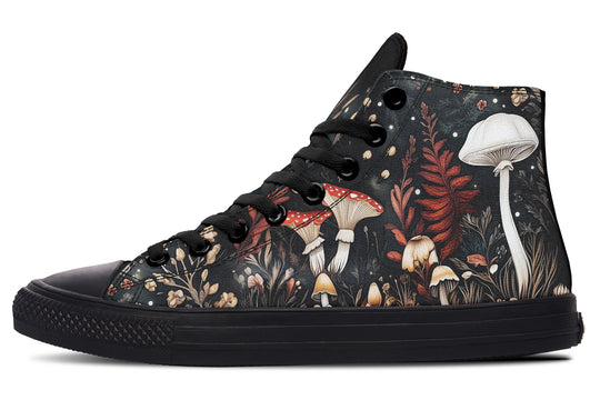 Faery Fungi High Tops - Classic Premium Canvas Shoes with Comfortable and Durable Soles