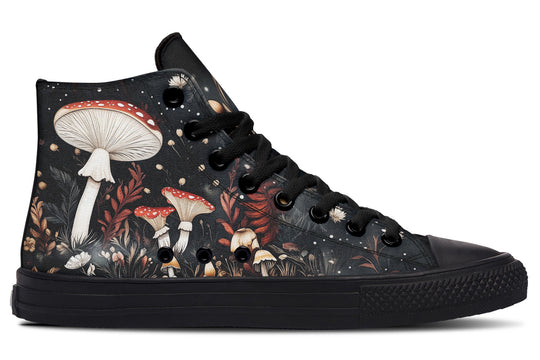 Faery Fungi High Tops - Classic Premium Canvas Shoes with Comfortable and Durable Soles