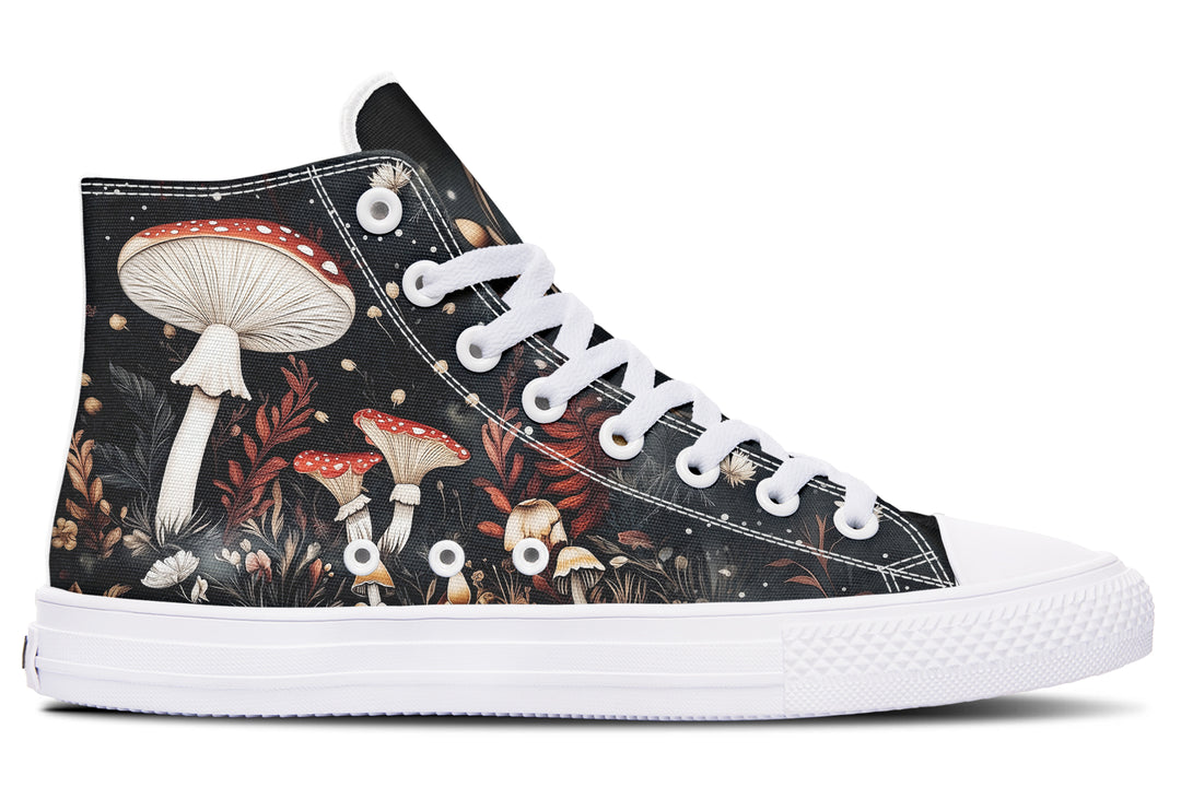 Faery Fungi High Tops - Classic Premium Canvas Shoes with Comfortable and Durable Soles