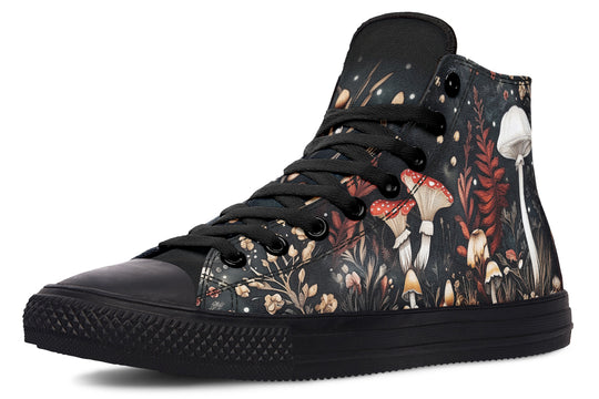 Faery Fungi High Tops - Classic Premium Canvas Shoes with Comfortable and Durable Soles