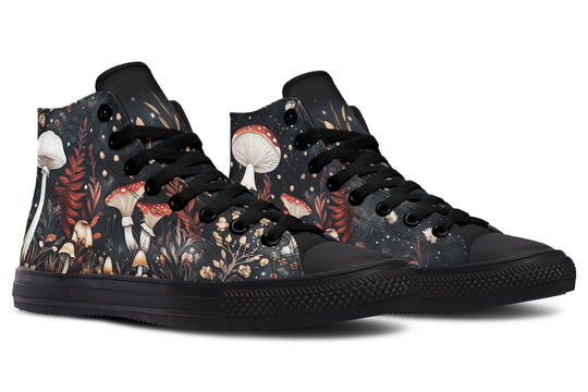 Faery Fungi High Tops - Classic Premium Canvas Shoes with Comfortable and Durable Soles