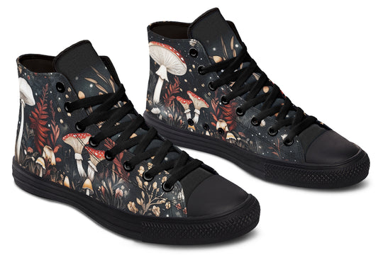 Faery Fungi High Tops - Classic Premium Canvas Shoes with Comfortable and Durable Soles