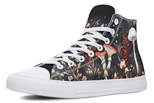 Faery Fungi High Tops - Classic Premium Canvas Shoes with Comfortable and Durable Soles