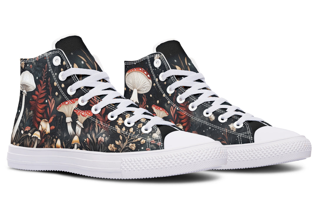 Faery Fungi High Tops - Classic Premium Canvas Shoes with Comfortable and Durable Soles