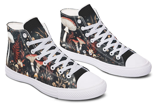 Faery Fungi High Tops - Classic Premium Canvas Shoes with Comfortable and Durable Soles