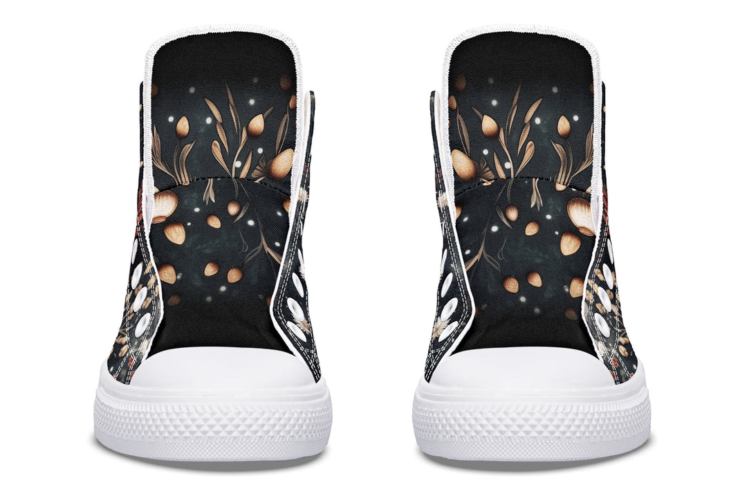 Faery Fungi High Tops - Classic Premium Canvas Shoes with Comfortable and Durable Soles