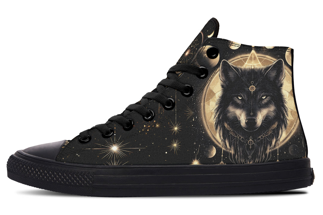 Guardian Wolf High Tops - Classic Premium Canvas Shoes with Comfortable and Durable Soles