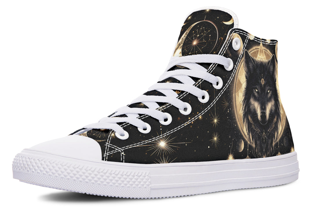 Guardian Wolf High Tops - Classic Premium Canvas Shoes with Comfortable and Durable Soles