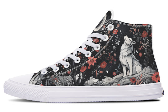 Lone Wolf High Tops - Classic Premium Canvas Shoes with Comfortable and Durable Soles