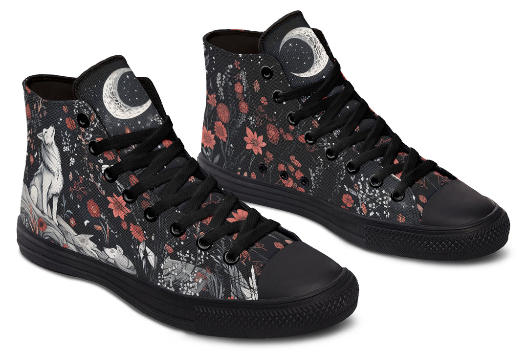 Lone Wolf High Tops - Classic Premium Canvas Shoes with Comfortable and Durable Soles