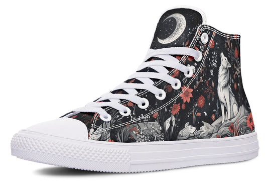 Lone Wolf High Tops - Classic Premium Canvas Shoes with Comfortable and Durable Soles