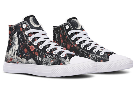 Lone Wolf High Tops - Classic Premium Canvas Shoes with Comfortable and Durable Soles