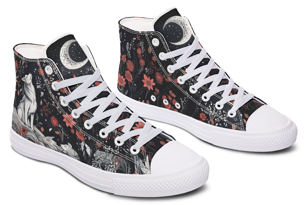 Lone Wolf High Tops - Classic Premium Canvas Shoes with Comfortable and Durable Soles