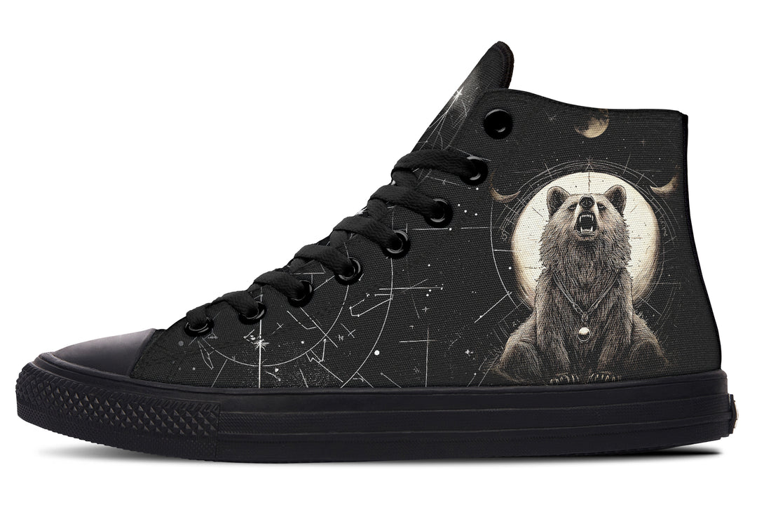 Lunar Bear High Tops - Classic Premium Canvas Shoes with Comfortable and Durable Soles