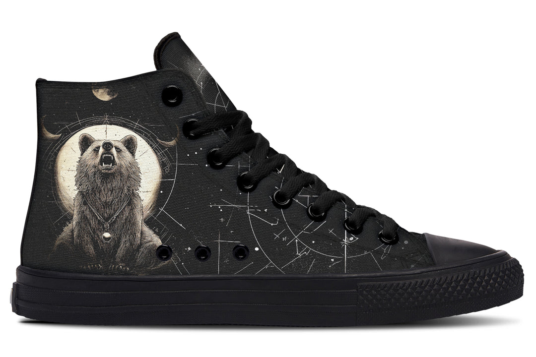 Lunar Bear High Tops - Classic Premium Canvas Shoes with Comfortable and Durable Soles