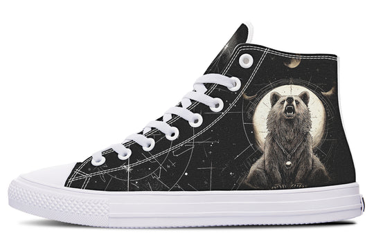 Lunar Bear High Tops - Classic Premium Canvas Shoes with Comfortable and Durable Soles