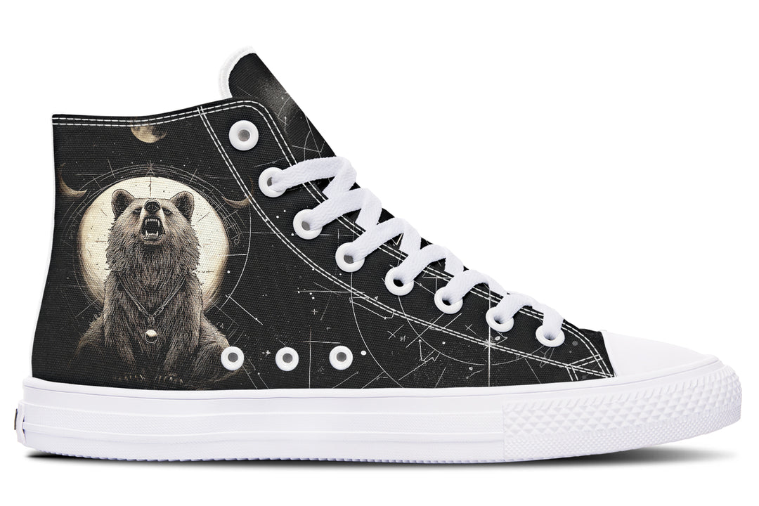 Lunar Bear High Tops - Classic Premium Canvas Shoes with Comfortable and Durable Soles