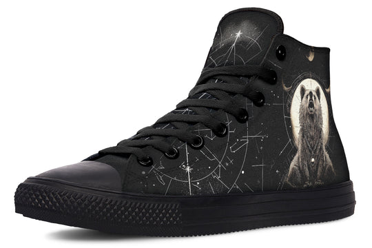 Lunar Bear High Tops - Classic Premium Canvas Shoes with Comfortable and Durable Soles