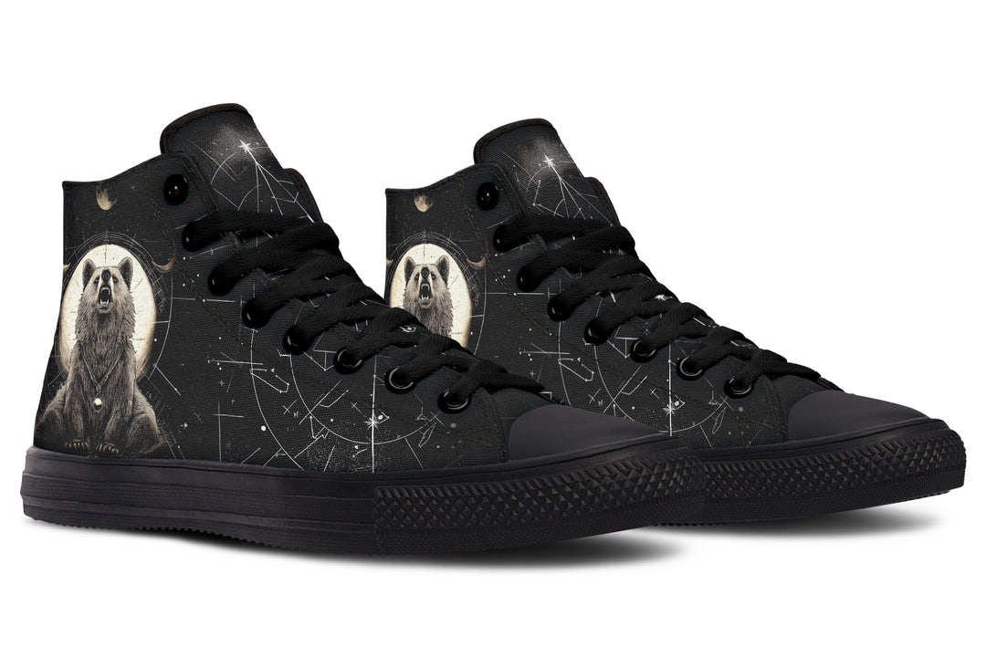 Lunar Bear High Tops - Classic Premium Canvas Shoes with Comfortable and Durable Soles