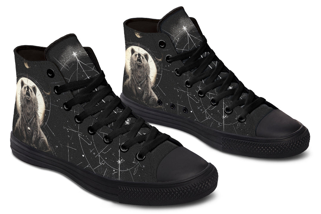 Lunar Bear High Tops - Classic Premium Canvas Shoes with Comfortable and Durable Soles