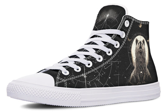 Lunar Bear High Tops - Classic Premium Canvas Shoes with Comfortable and Durable Soles