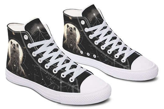 Lunar Bear High Tops - Classic Premium Canvas Shoes with Comfortable and Durable Soles