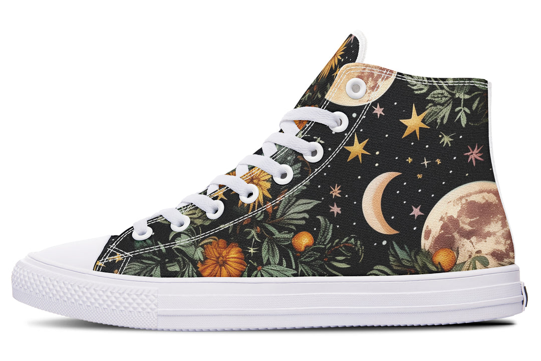 Lunar Meadow High Tops - Classic Premium Canvas Shoes with Comfortable and Durable Soles