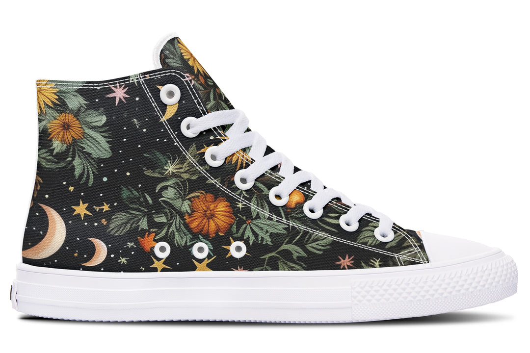 Lunar Meadow High Tops - Classic Premium Canvas Shoes with Comfortable and Durable Soles