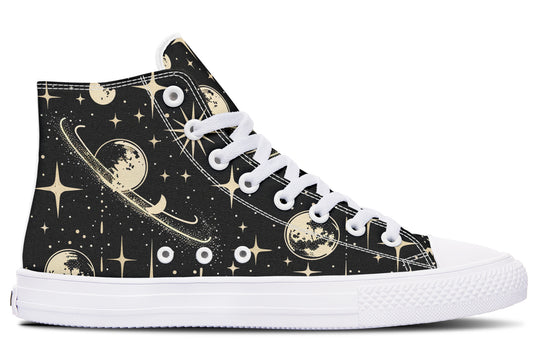 Rings of Saturn High Tops - Classic Premium Canvas Shoes with Comfortable and Durable Soles