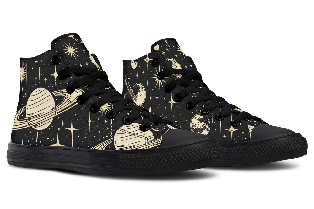 Rings of Saturn High Tops - Classic Premium Canvas Shoes with Comfortable and Durable Soles