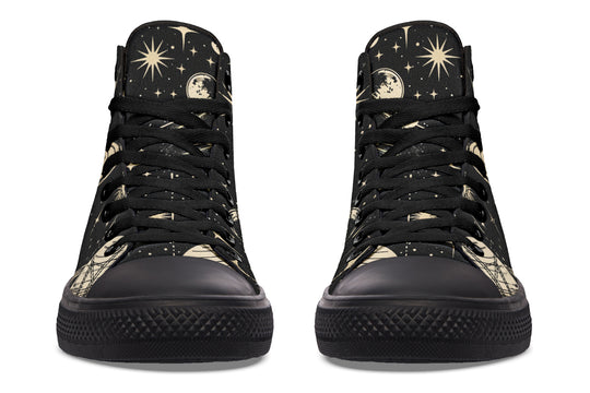 Rings of Saturn High Tops - Classic Premium Canvas Shoes with Comfortable and Durable Soles