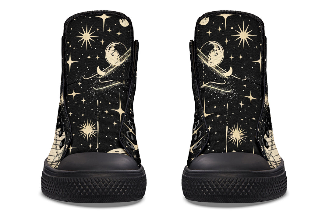 Rings of Saturn High Tops - Classic Premium Canvas Shoes with Comfortable and Durable Soles