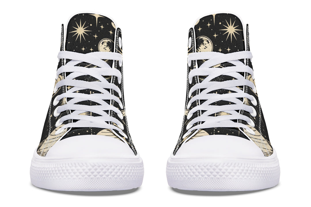 Rings of Saturn High Tops - Classic Premium Canvas Shoes with Comfortable and Durable Soles