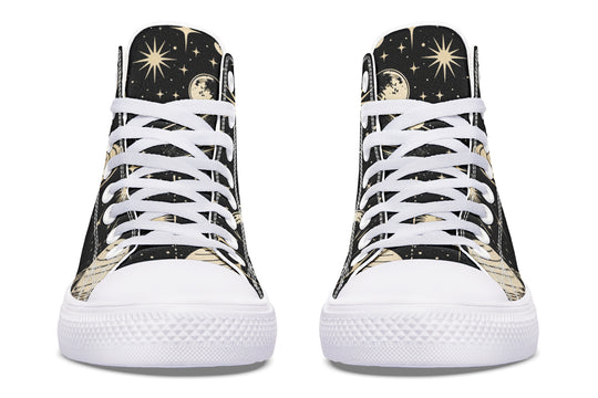 Rings of Saturn High Tops - Classic Premium Canvas Shoes with Comfortable and Durable Soles