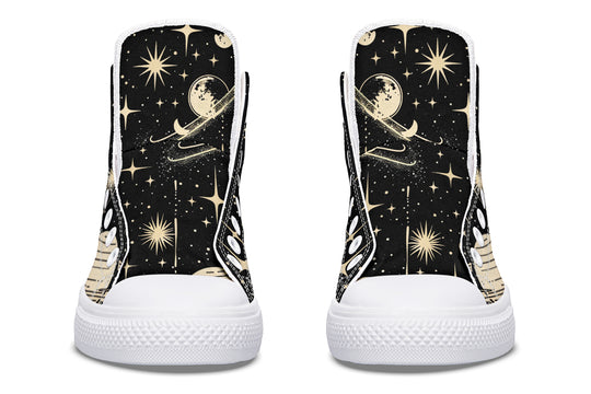 Rings of Saturn High Tops - Classic Premium Canvas Shoes with Comfortable and Durable Soles