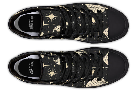 Rings of Saturn High Tops - Classic Premium Canvas Shoes with Comfortable and Durable Soles