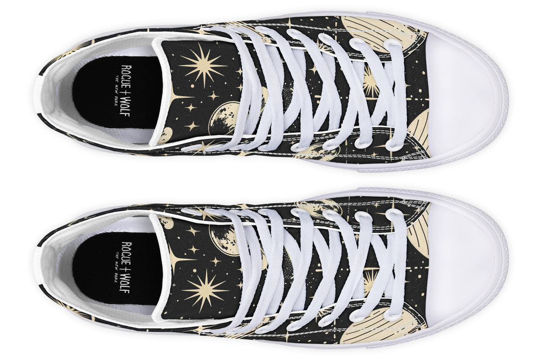 Rings of Saturn High Tops - Classic Premium Canvas Shoes with Comfortable and Durable Soles