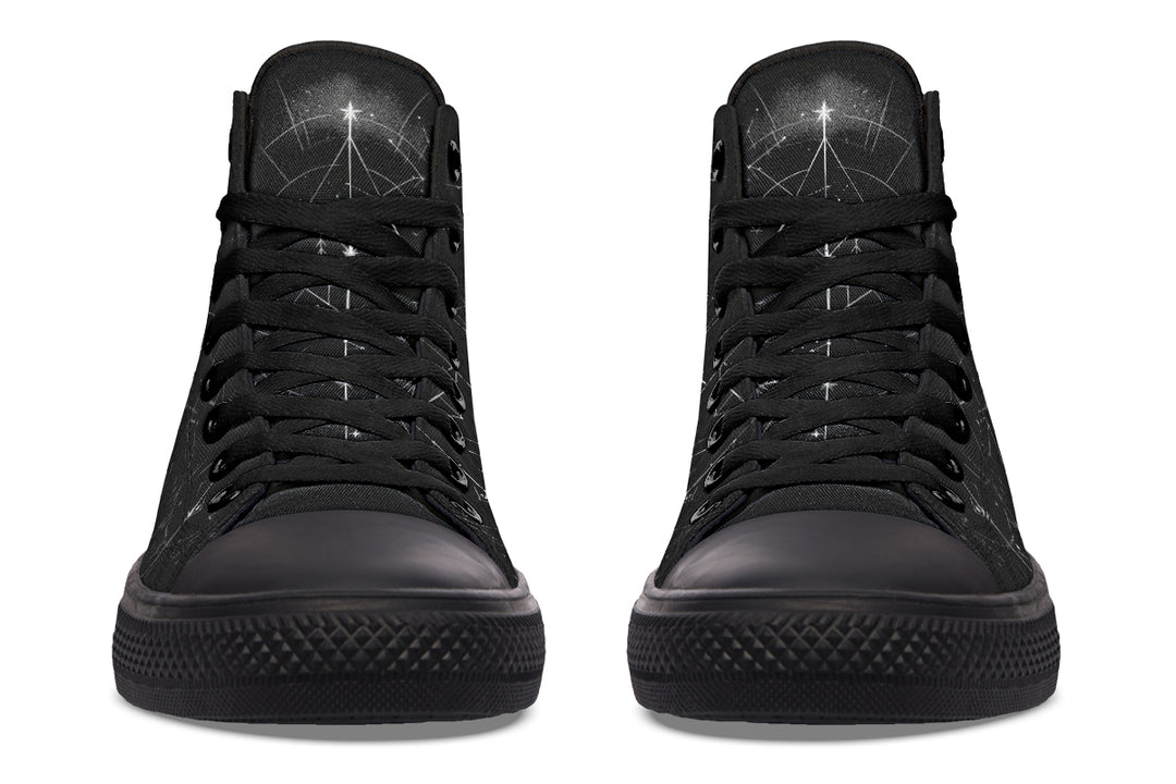 Moonbound Wolf High Tops - Classic Premium Canvas Shoes with Comfortable and Durable Soles