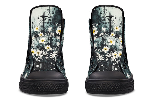 Mourning Petals High Tops - Classic Premium Canvas Shoes with Comfortable and Durable Soles