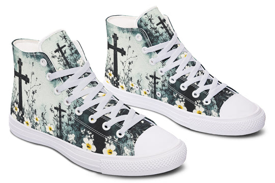 Mourning Petals High Tops - Classic Premium Canvas Shoes with Comfortable and Durable Soles