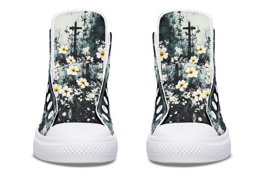 Mourning Petals High Tops - Classic Premium Canvas Shoes with Comfortable and Durable Soles