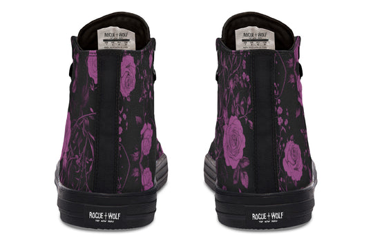 Mystic Rose Romance High Tops - Classic Premium Canvas Shoes with Comfortable and Durable Soles