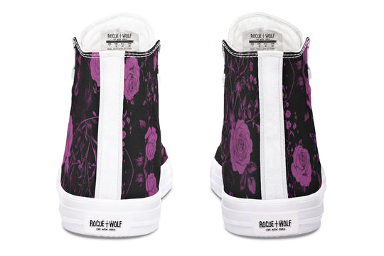 Mystic Rose Romance High Tops - Classic Premium Canvas Shoes with Comfortable and Durable Soles