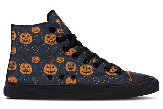 Pumpkin Party High Tops - Classic Premium Canvas Shoes with Comfortable and Durable Soles