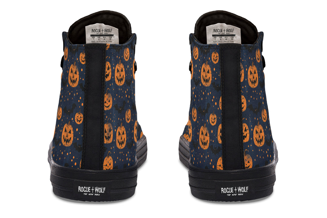 Pumpkin Party High Tops - Classic Premium Canvas Shoes with Comfortable and Durable Soles