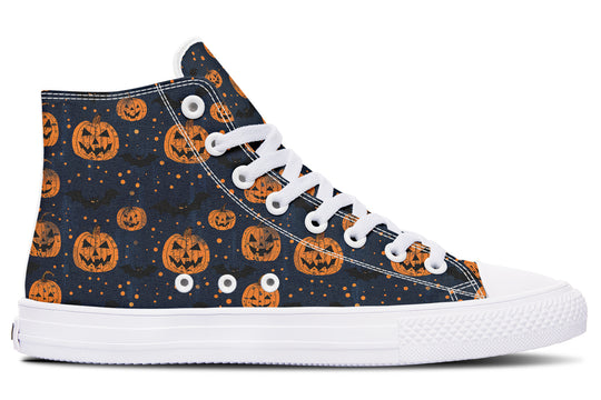 Pumpkin Party High Tops - Classic Premium Canvas Shoes with Comfortable and Durable Soles